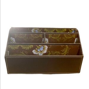Dark Brown Faux Leather Organizer